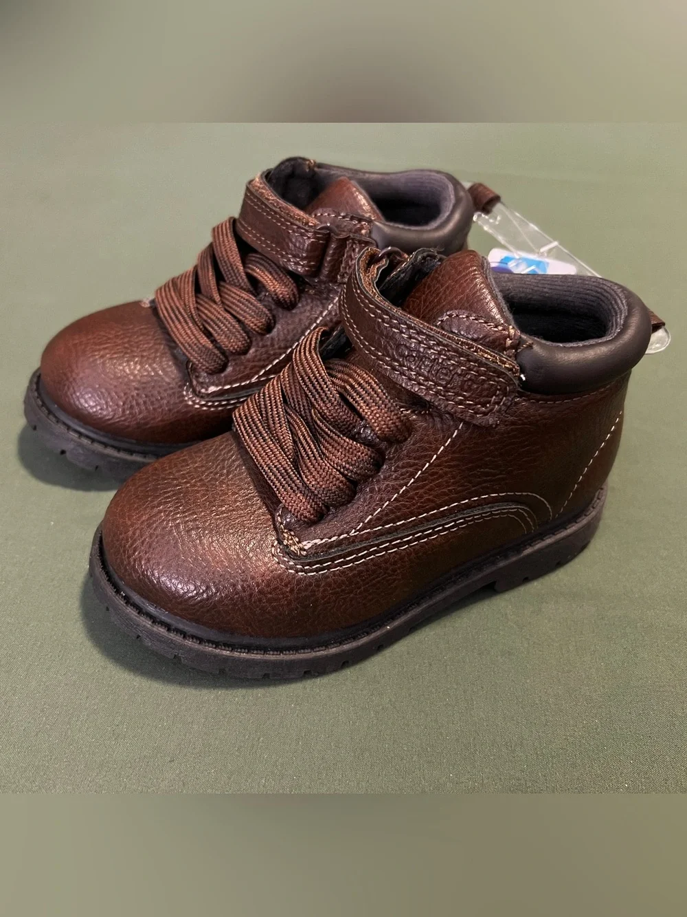 Carter’s Brown Faux-Leather Kids Ankle Boots Size 9